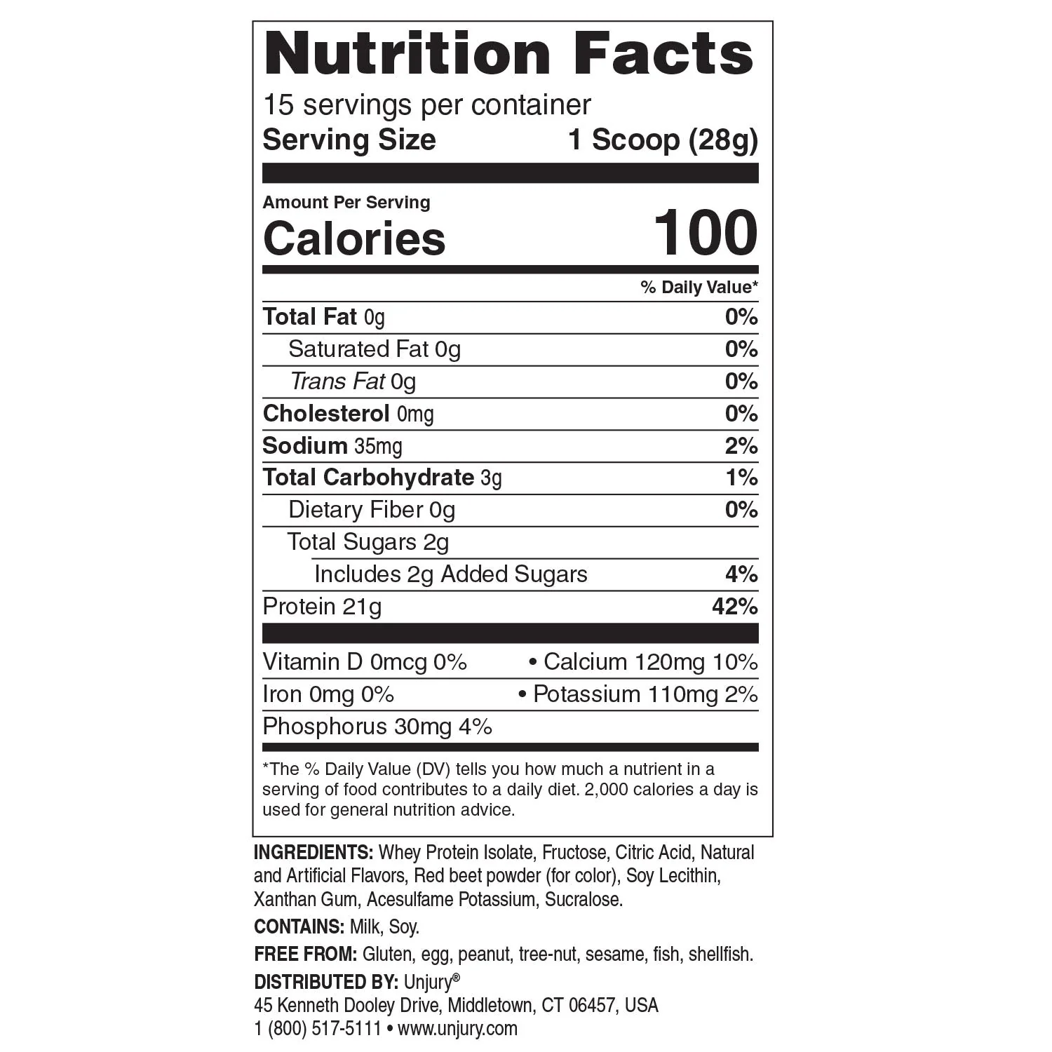 Unjury Strawberry High Whey Protein Powder - Image 2